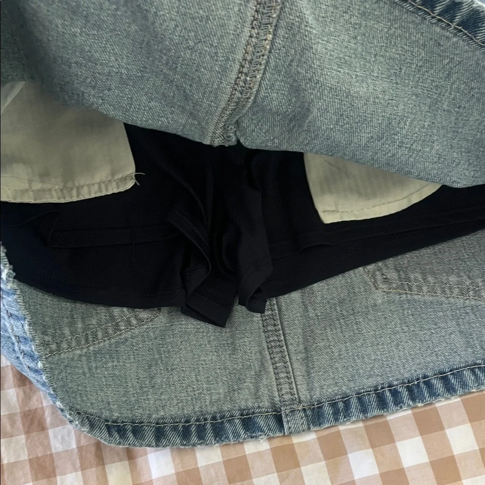 Hollister Denim Mini Skirt with Star Patch - Light Blue - Picture 6 of 8